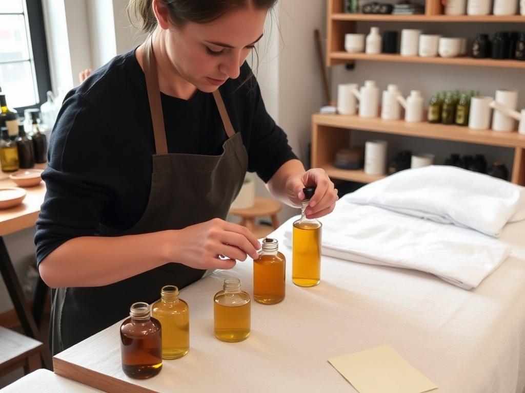 massage oils. Crafting a Ritual: Temperature, Texture, and Fragrance in a NYC Studio